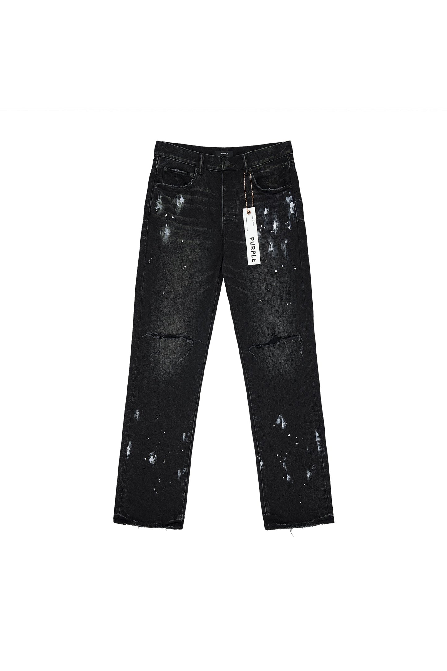P011 Knee Slit Paint Splatters