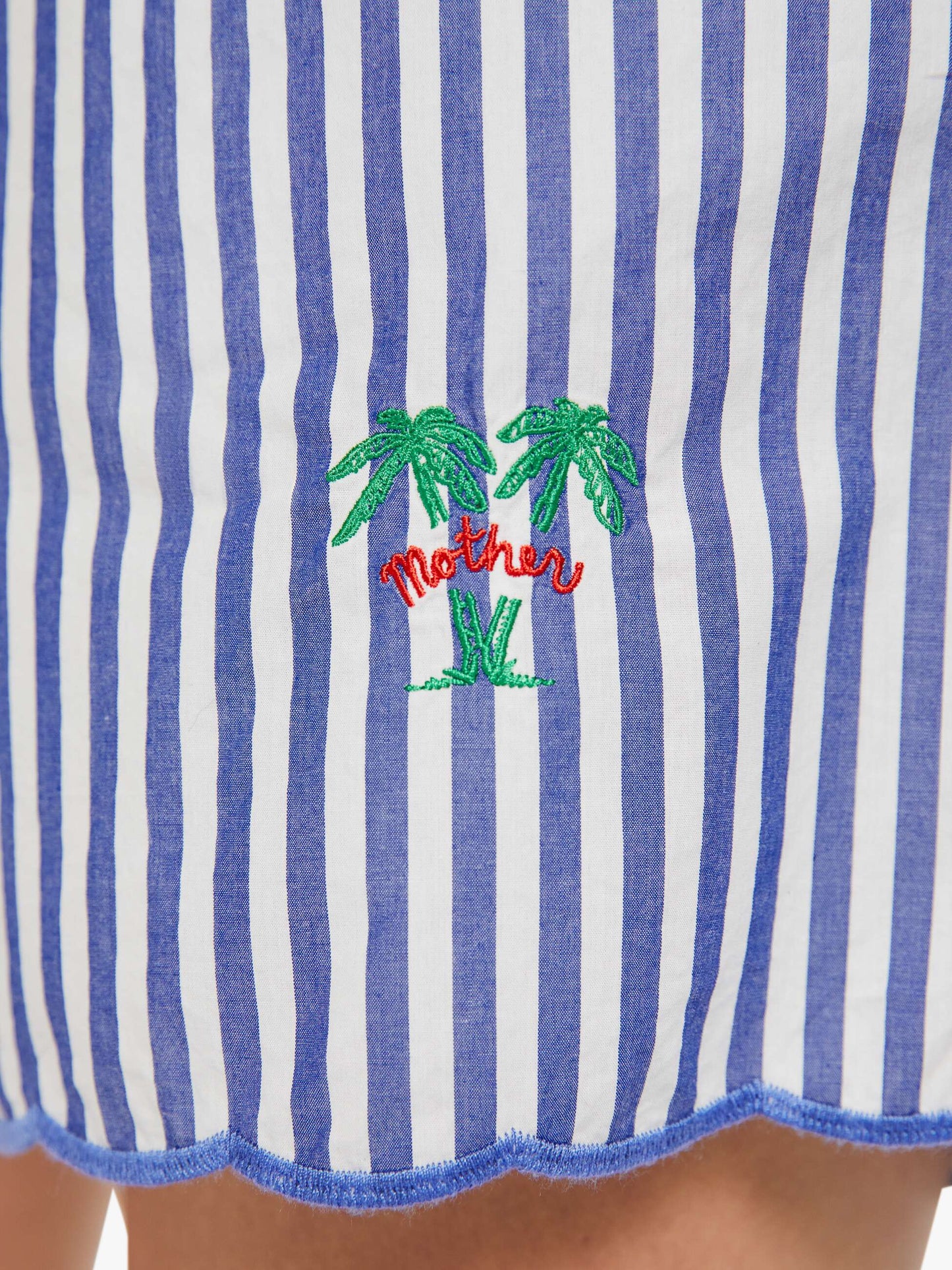 The Drawn Freeballer Short - White And Blue Stripe