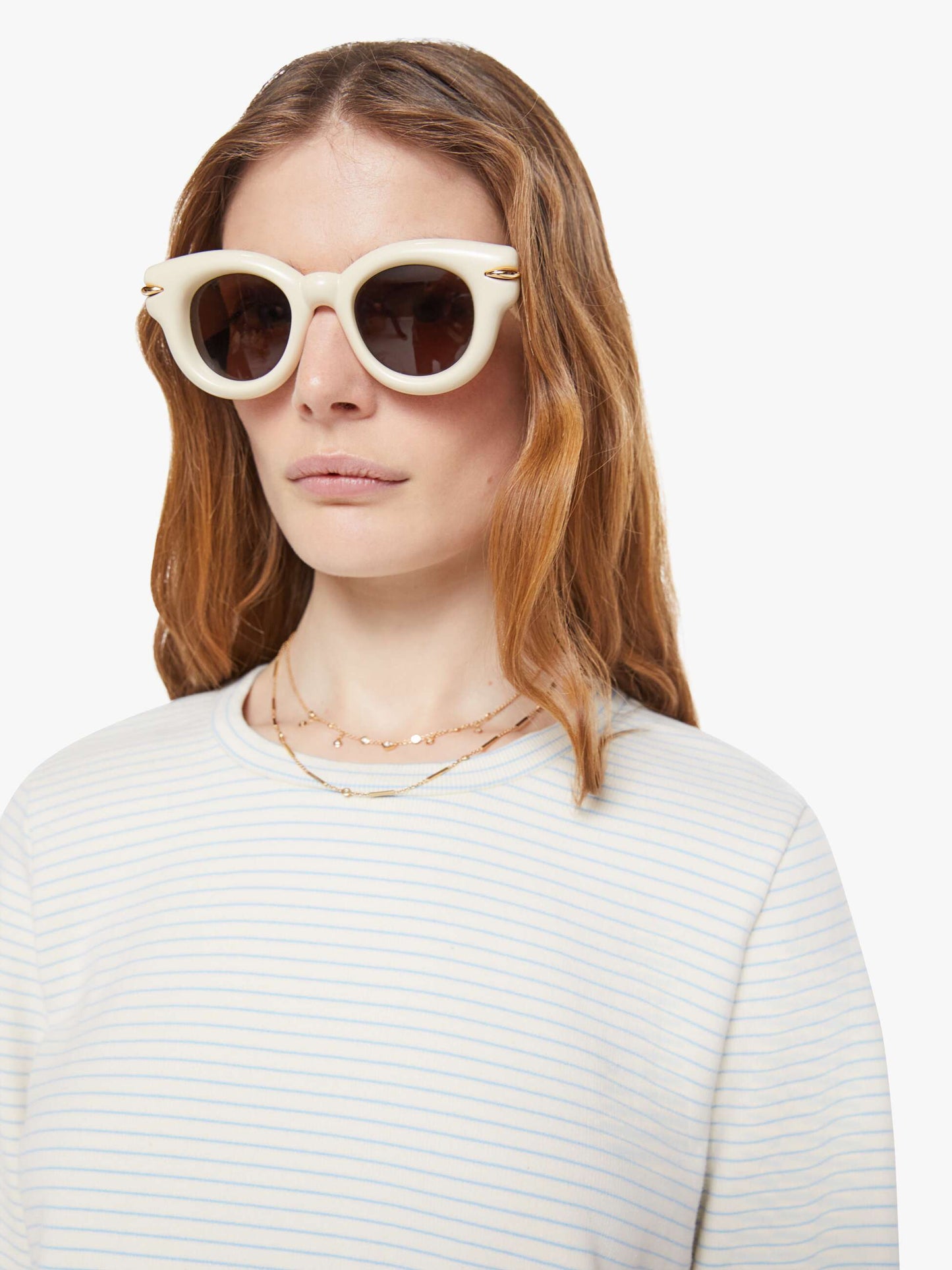 The L/S Boxy Goodie Goodie - White And Blue