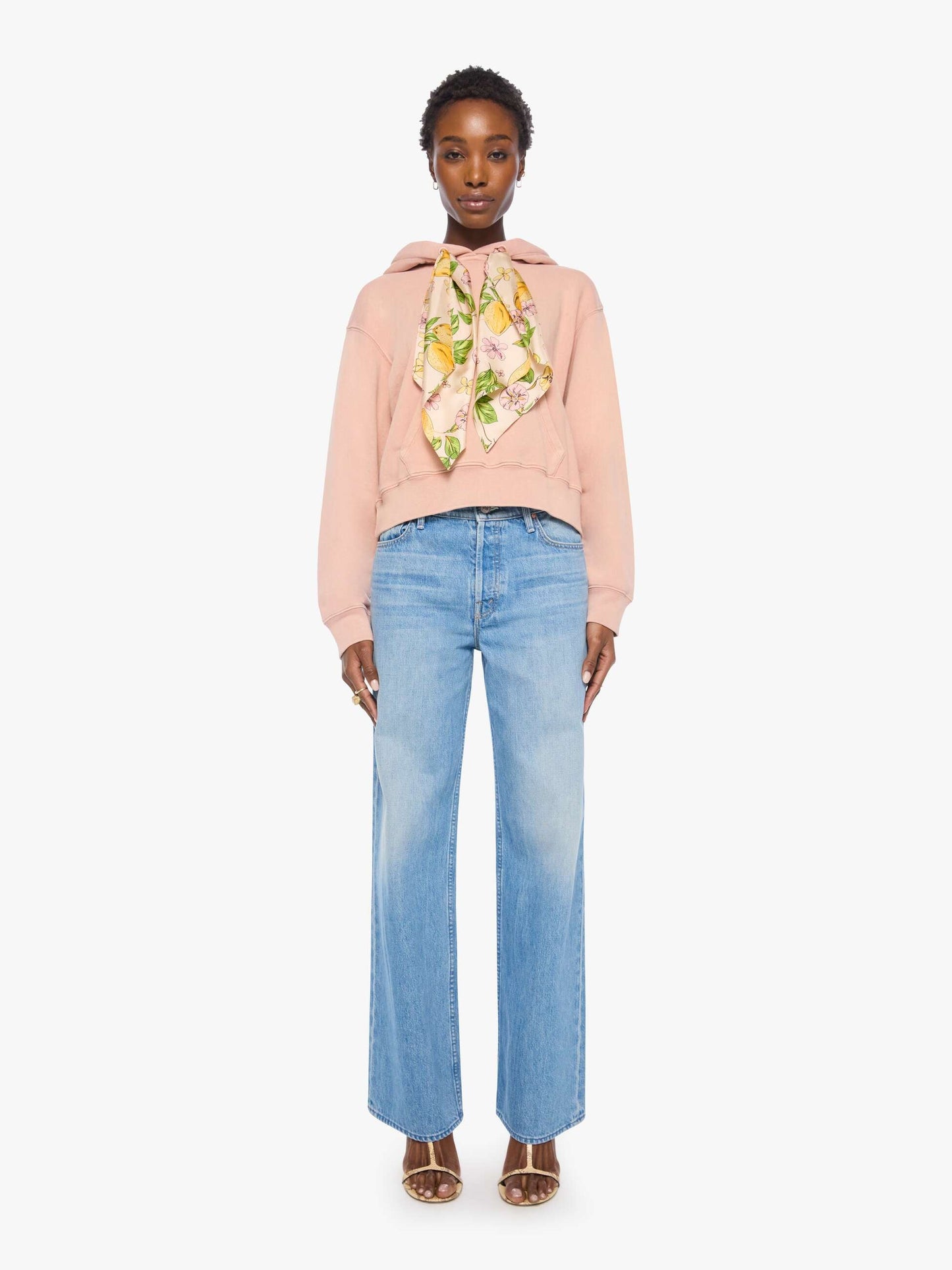 The Shrunken Boxy Cravat Hoodie - Mahogany Rose