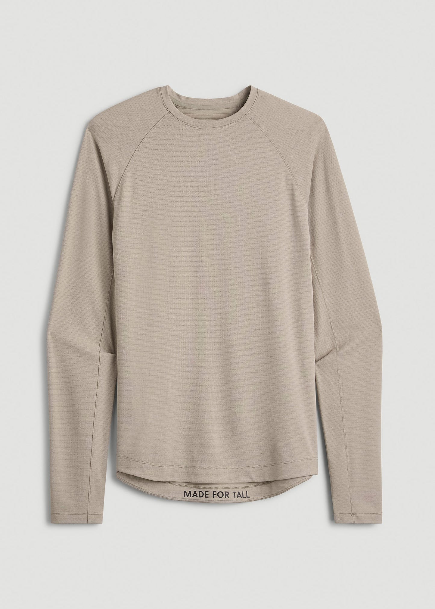 Air Knit Long Sleeves Performance Tshirt for Tall Men in Simply Taupe