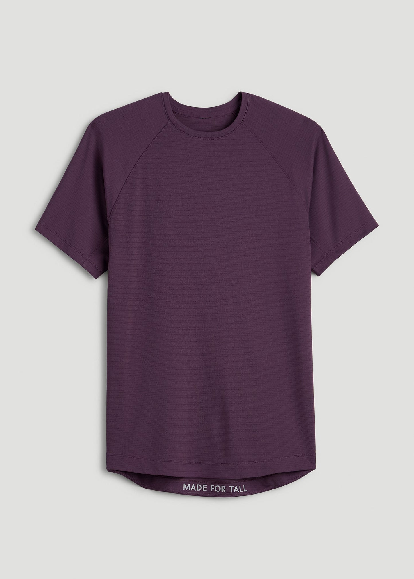 Air Knit Short Sleeves Performance Tshirt for Tall Men in Aubergine