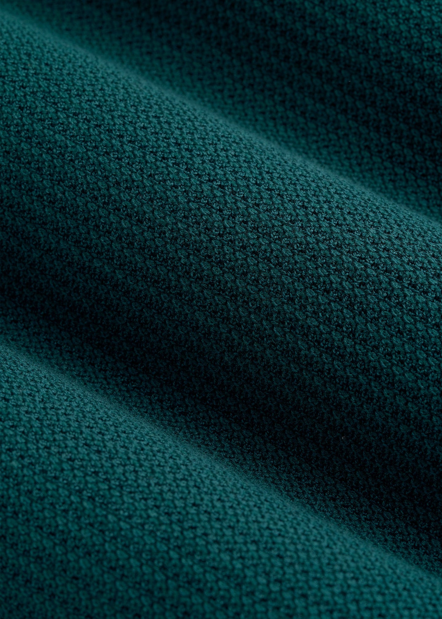 Braided Knit Short Sleeve Polo Cardigan for Tall Men in Deep Teal