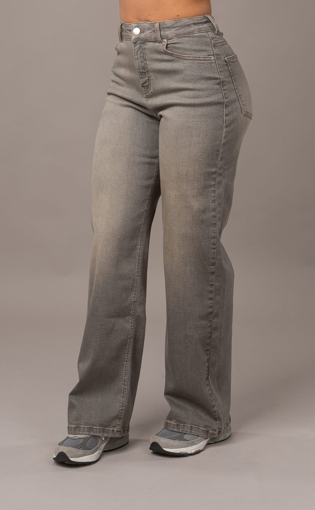 Womens Baggy Fitjeans - Warm Grey