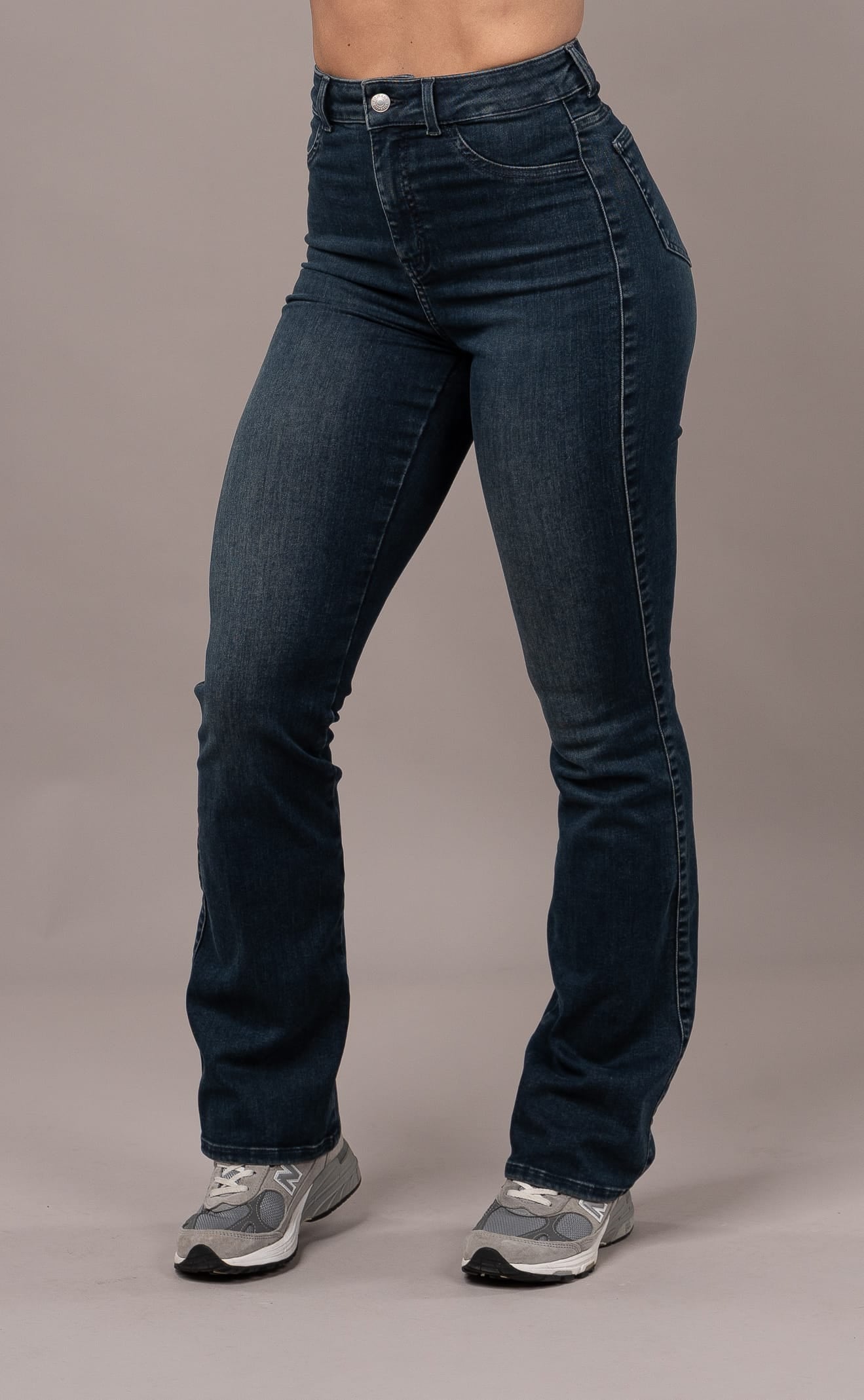 Womens Flared Fitjeans - Emerald Blue