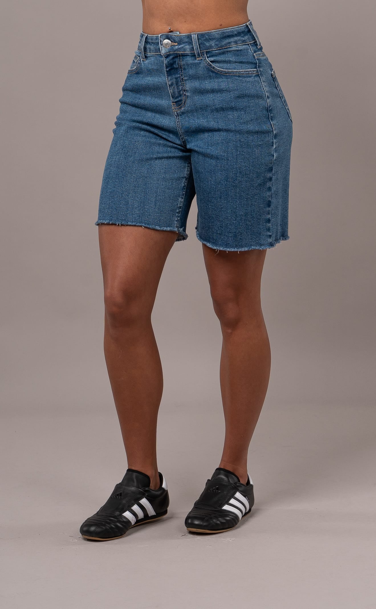 Womens Bermuda Shorts - Mid Blue