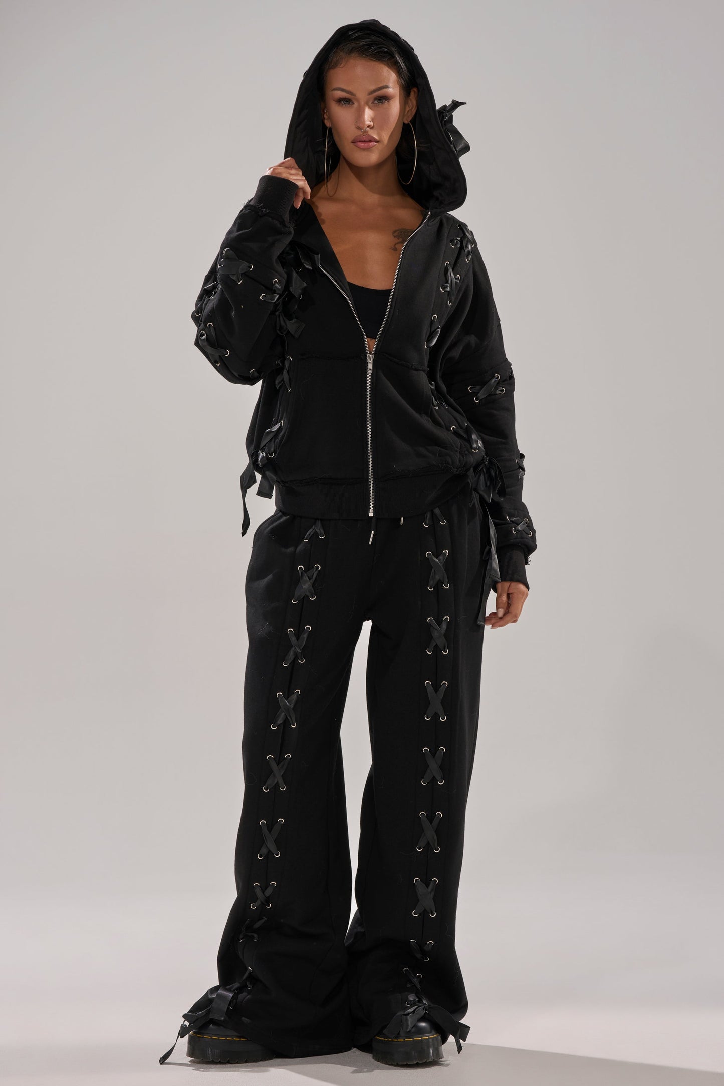 ALL LACED UP STRAIGHT-LEG SWEATPANTS