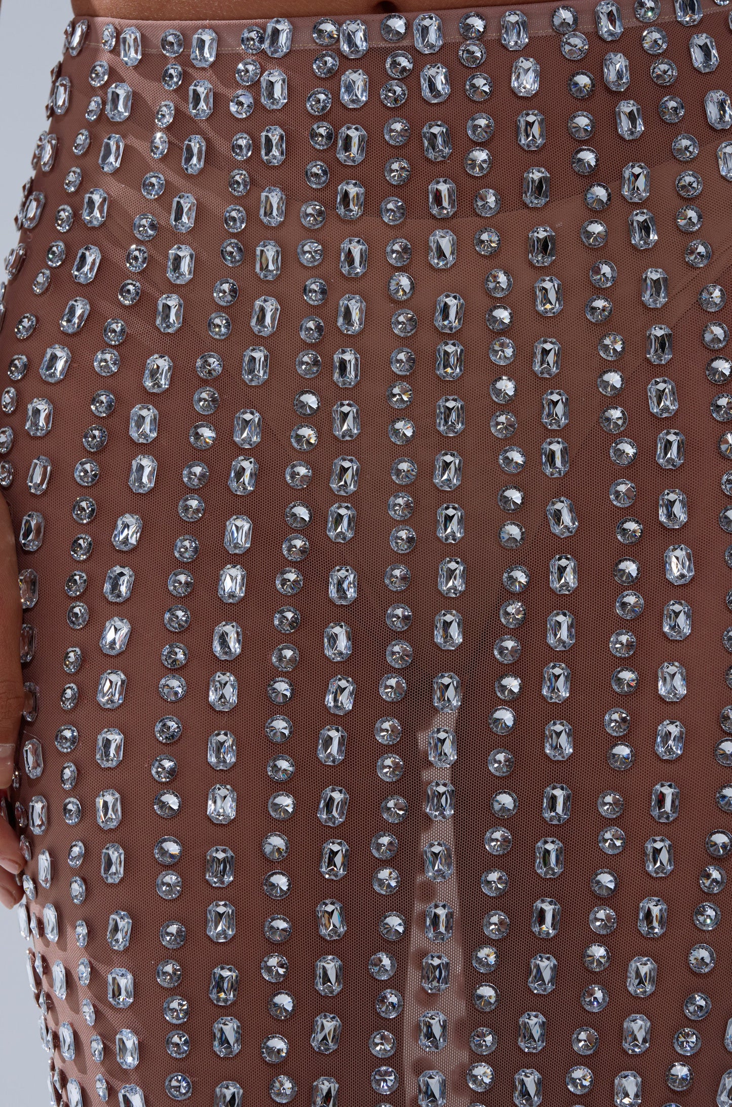 ALL THE SHINE RHINESTONE MAXI SKIRT