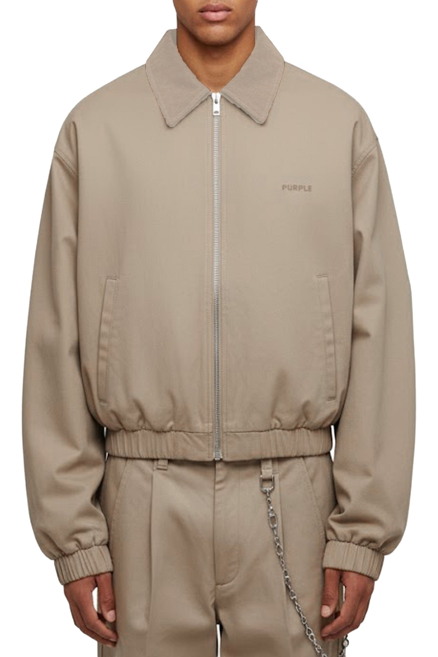 Linen Blend Blouson Jacket