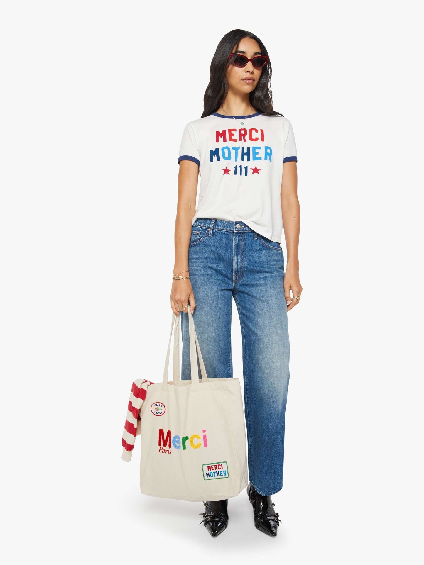 Merci x MOTHER Merci Tote - Ecru And Multi