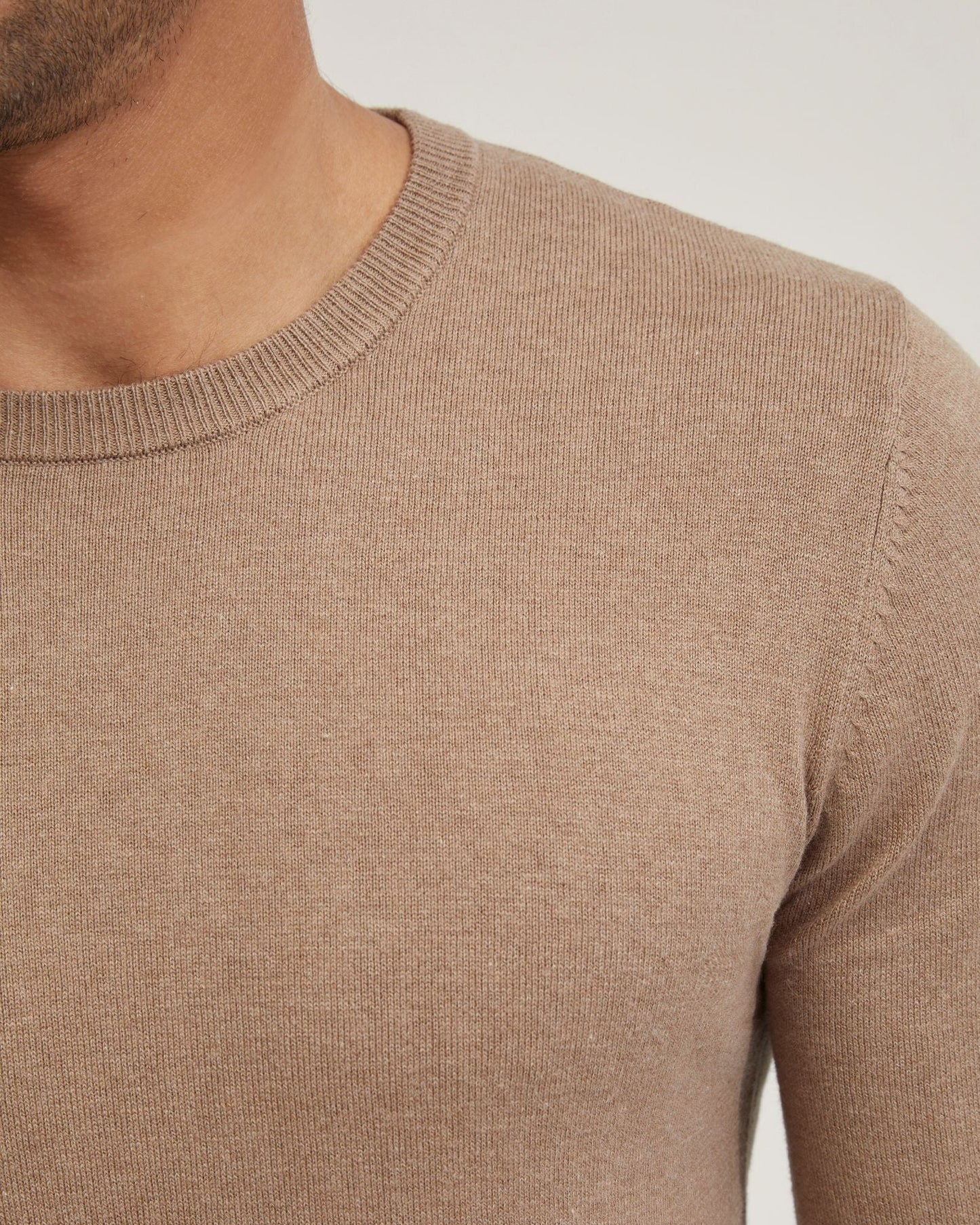 Basic Crew Neck Cashmere Blend Top