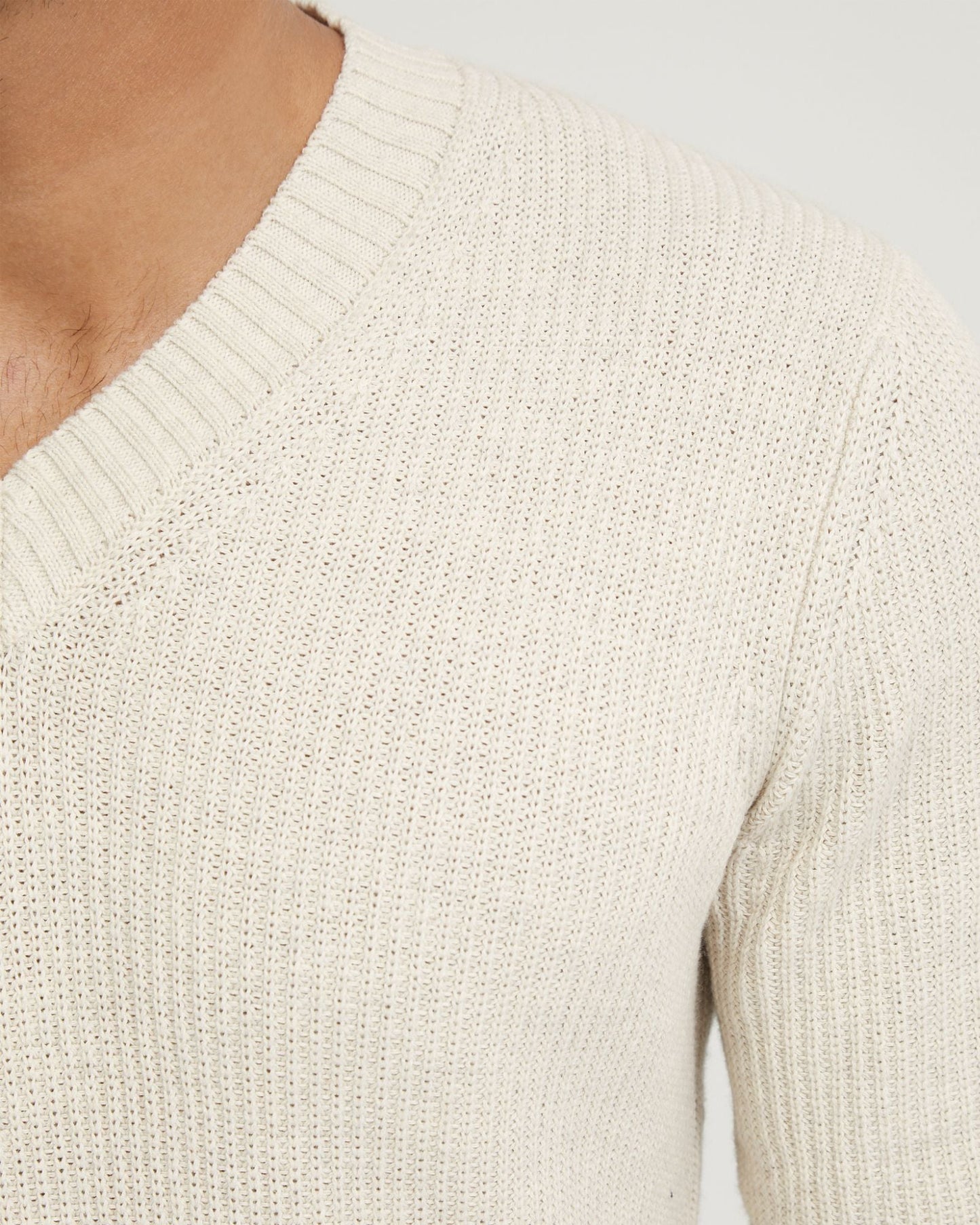 Kane Cotton Rib V-Neck Knit