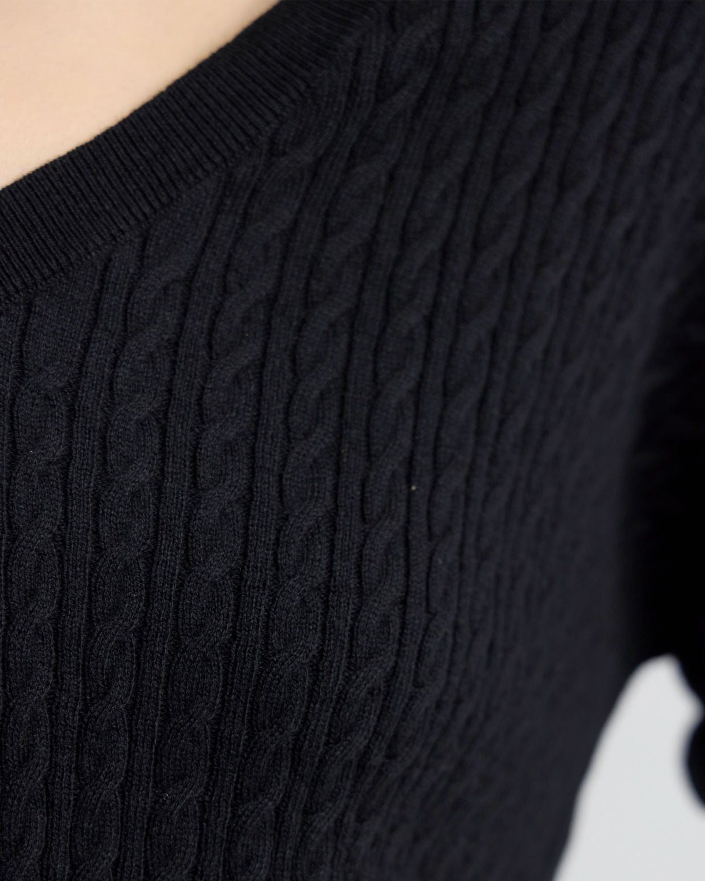 Drew Cable V-Neck Knit
