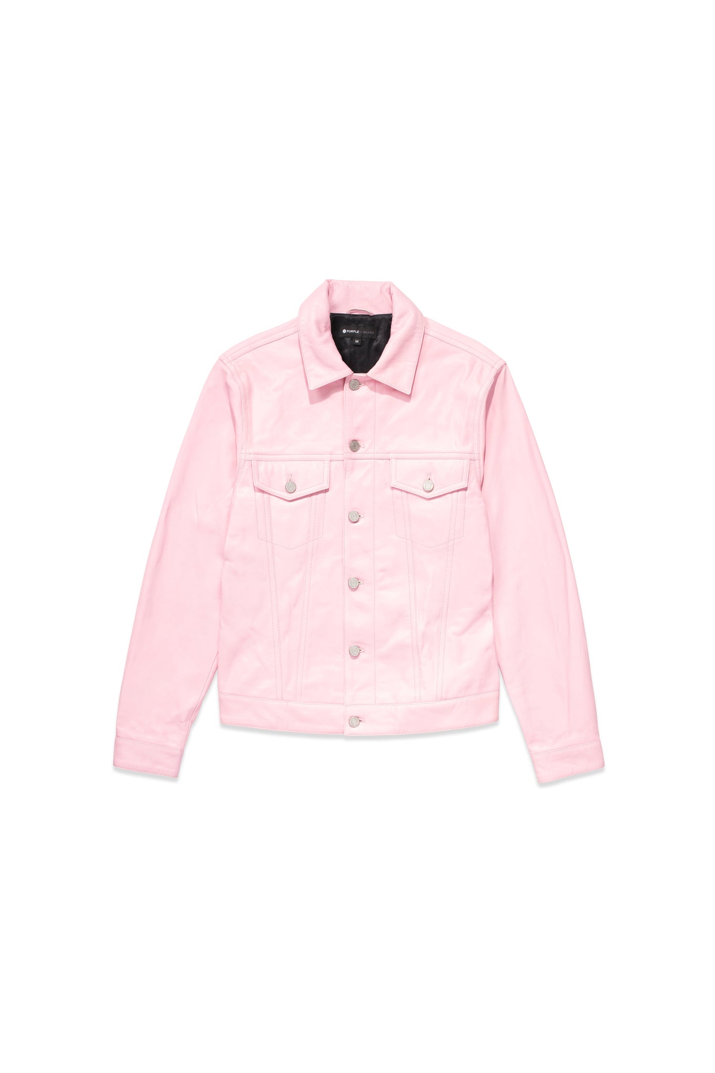 P028 LEATHER TRUCKER JACKET - Cherry Blossom