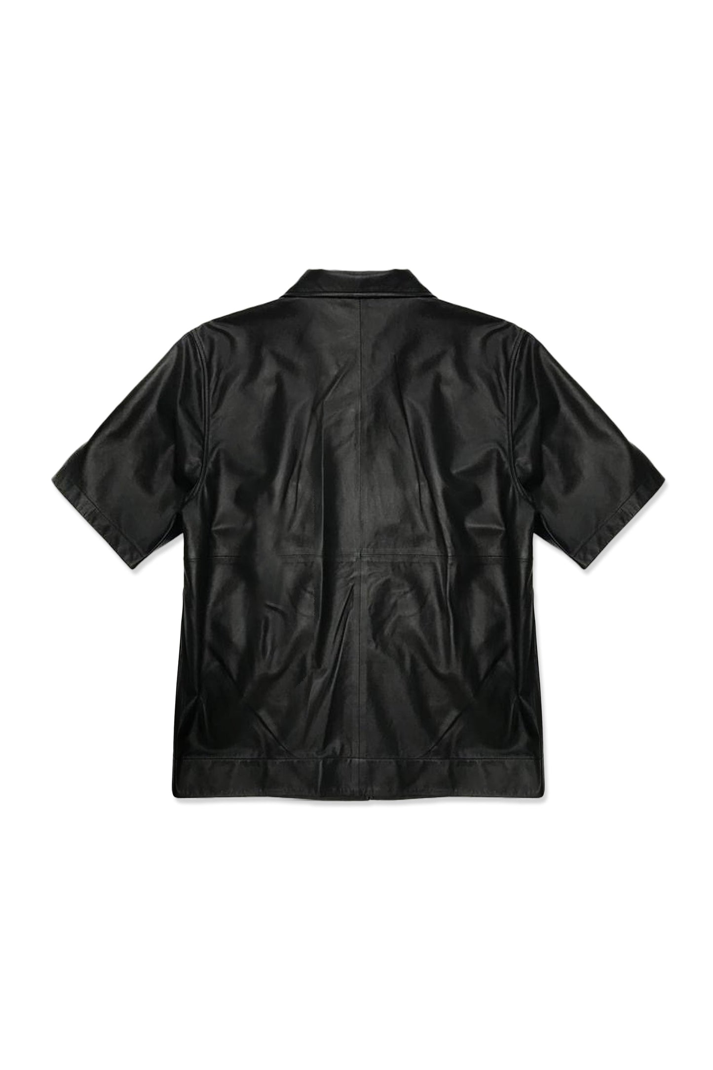 P334 LEATHER CAMP SHIRT - Black Beauty