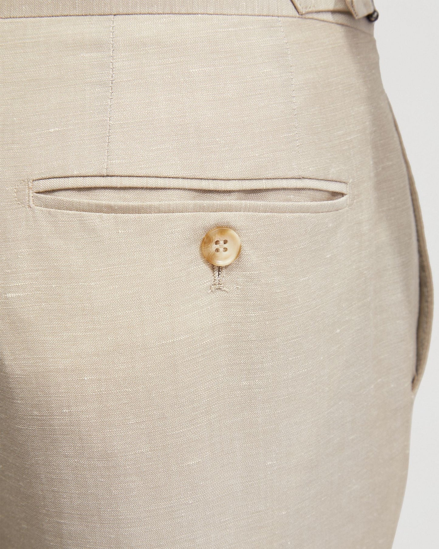 Byron Wool Linen Cuffed Suit Trousers