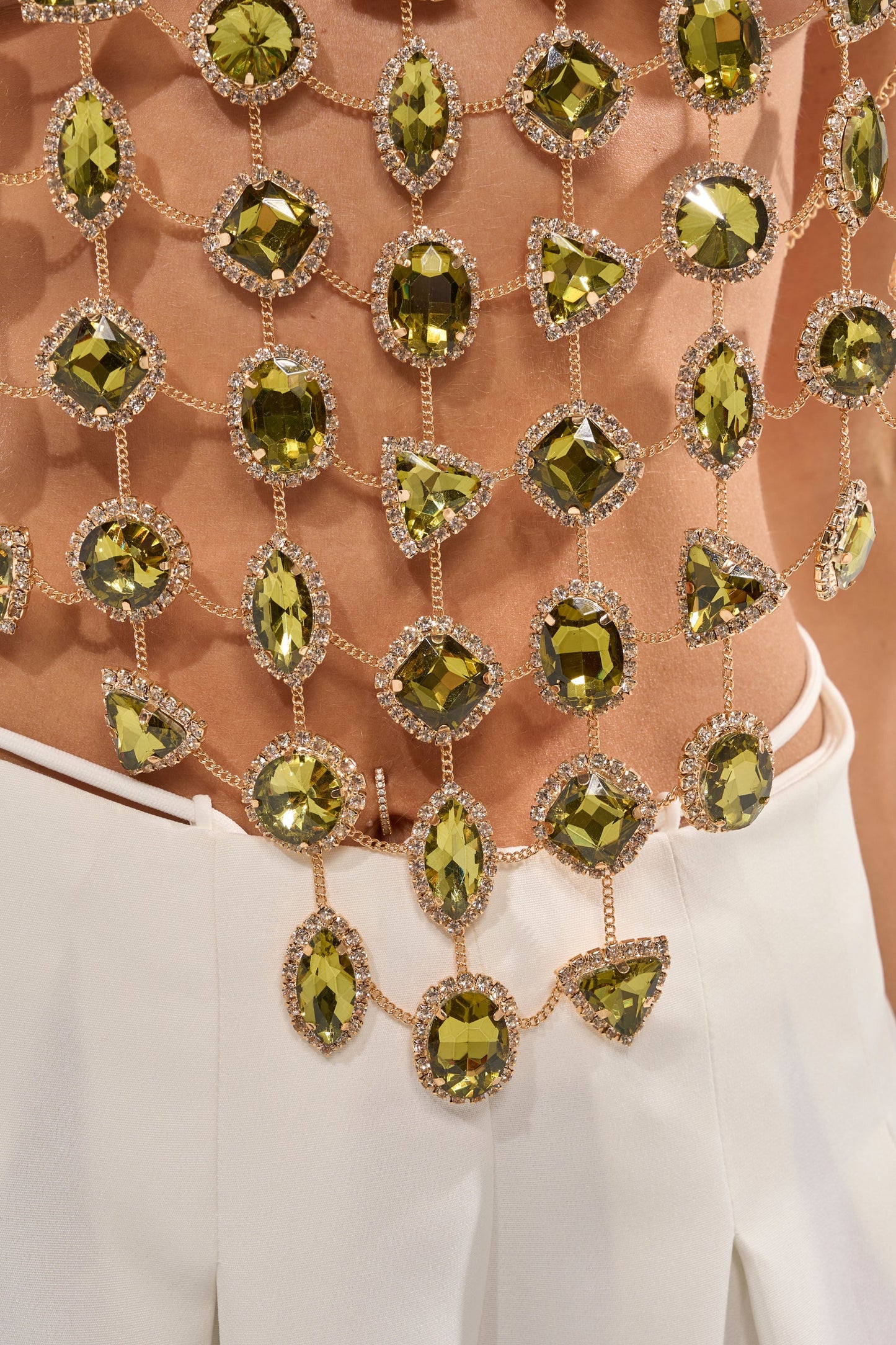 ALL I NEED IS MONEY RHINESTONE CHAIN TOP
