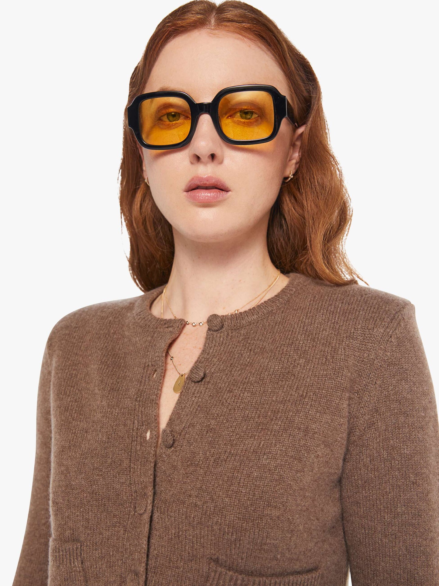 SABLYN Emilia Shoulder Pad Cardigan - Swiss Brown
