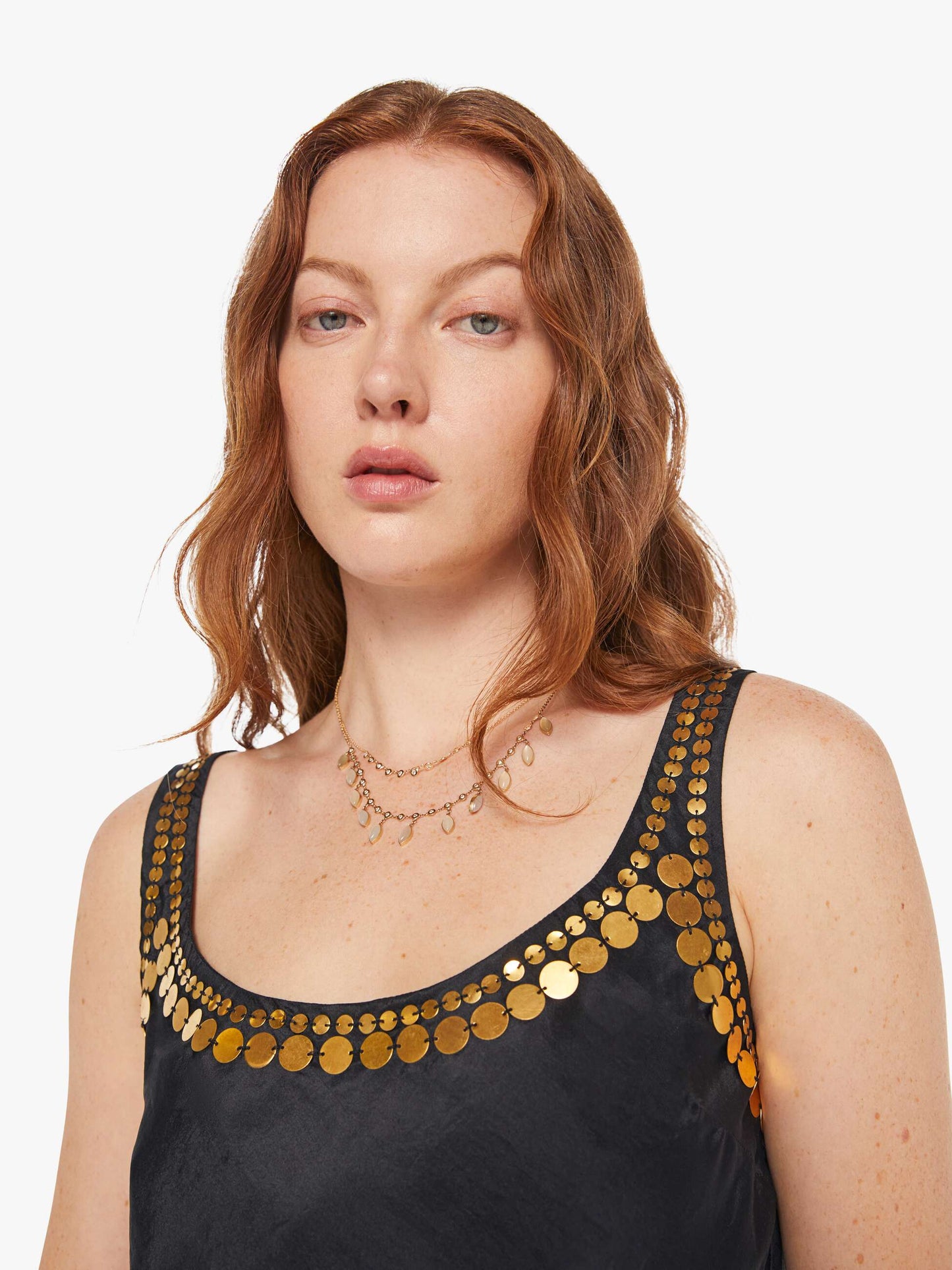 Alix Of Bohemia Fiona Gilded Coin Top - Black