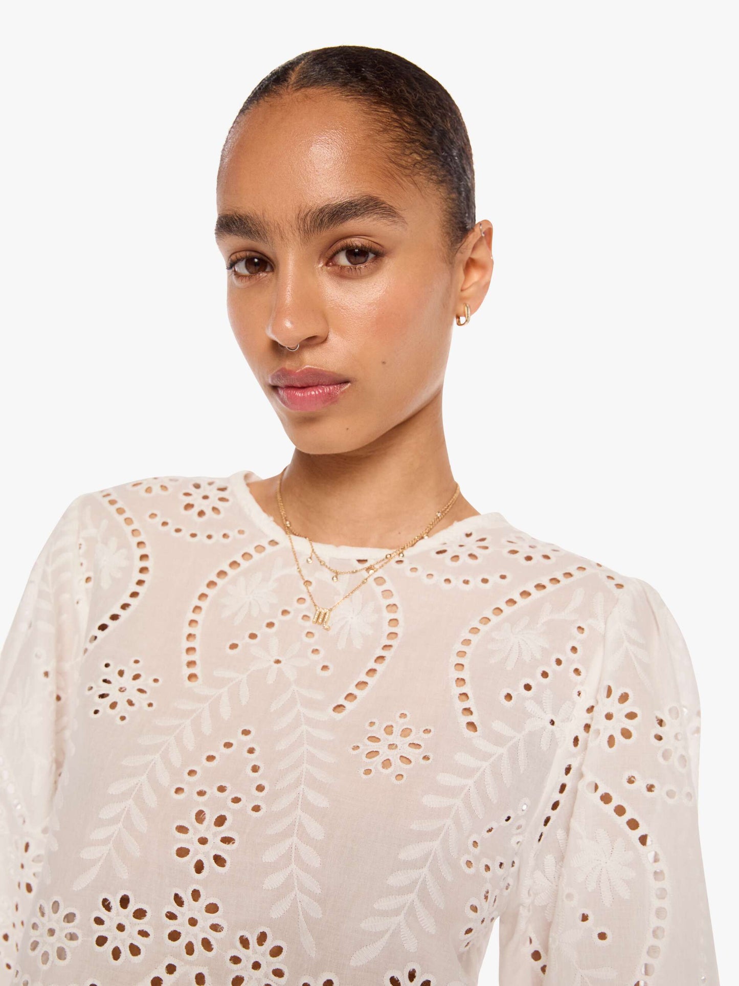 Natalie Martin Lisa Top - Athena Embroidery Salt