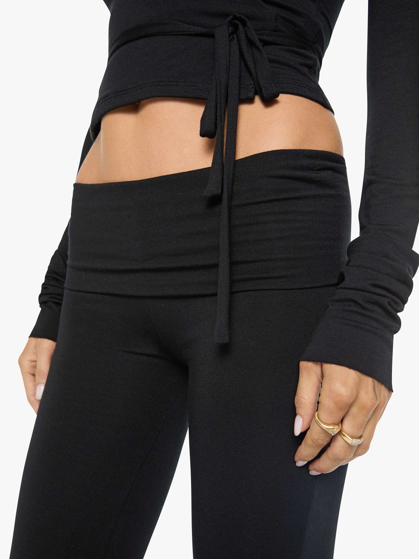 Eterne Foldover Flare Pant - Black