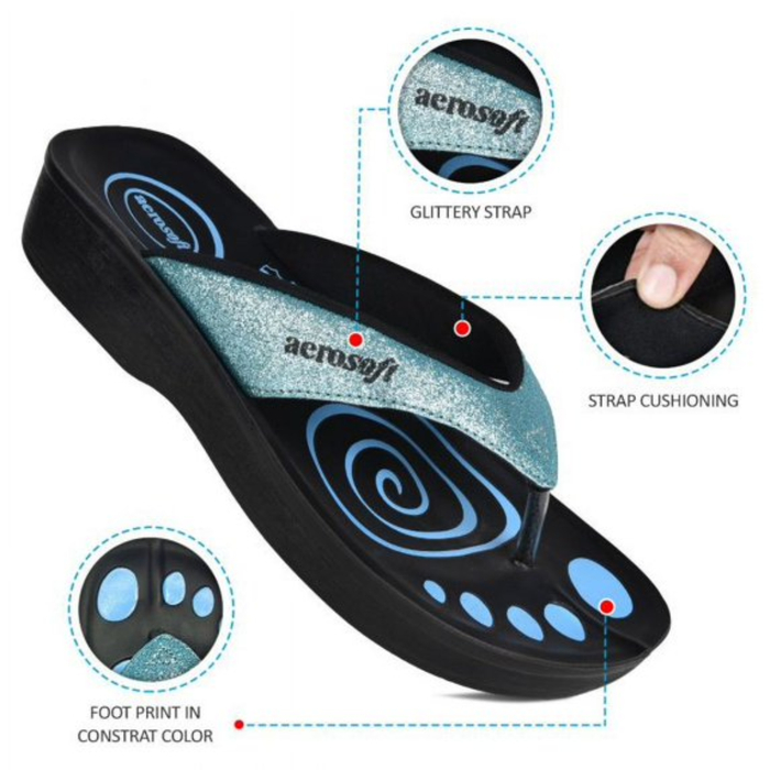 Aerosoft Glitter Thong Beach Wear Flip Flops Women