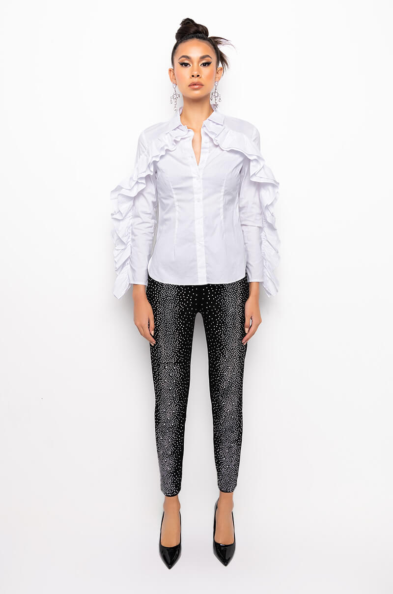 ALL NIGHT RHINESTONE SKINNY LEGGINGS