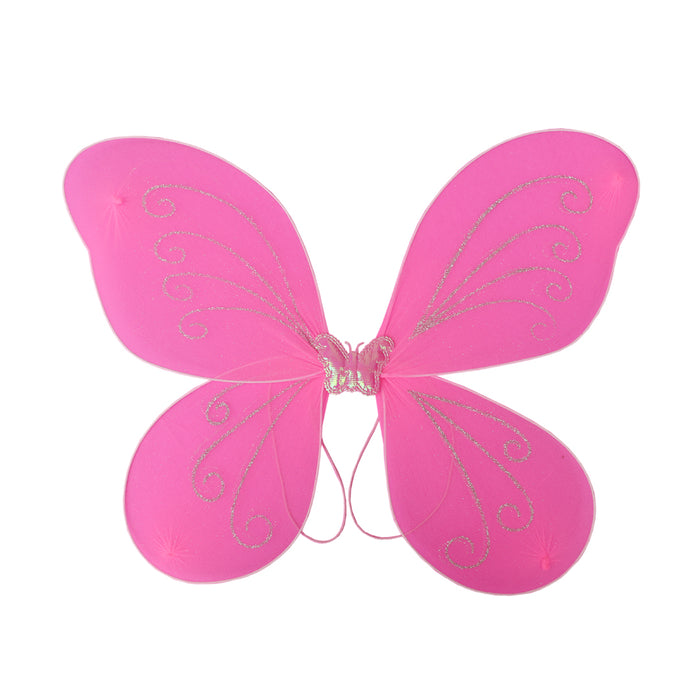 Fairy Butterfly Wings Pink Complete Set(Wings,Hairband,Stick)