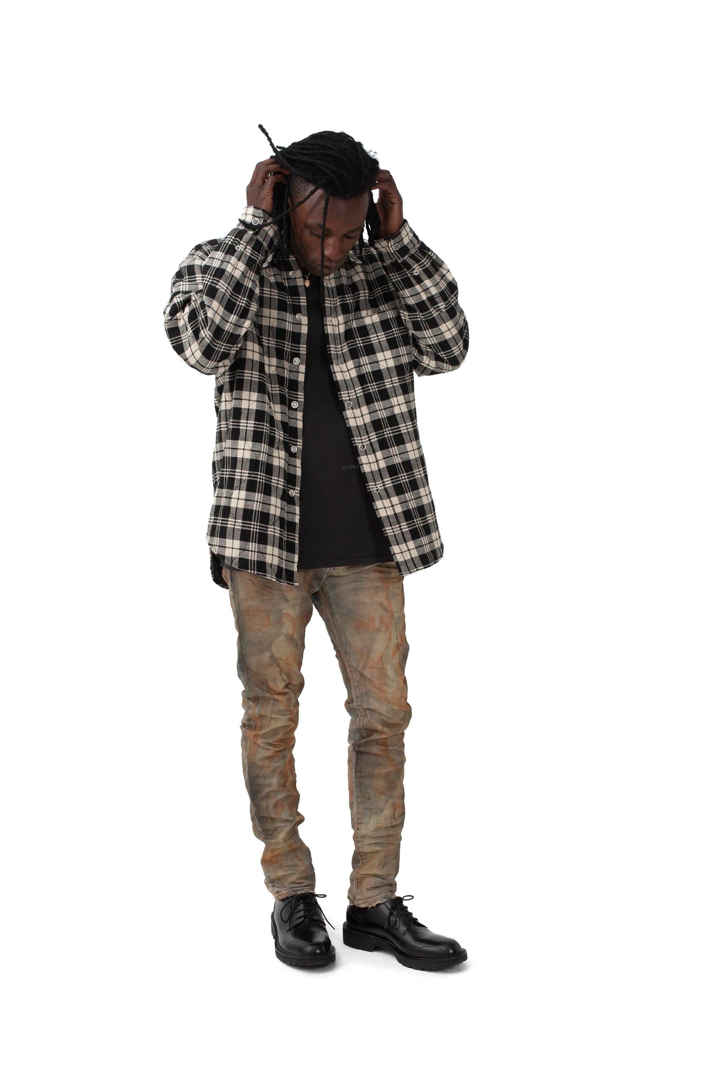P313 QUILTED JACKET - Black/Off White