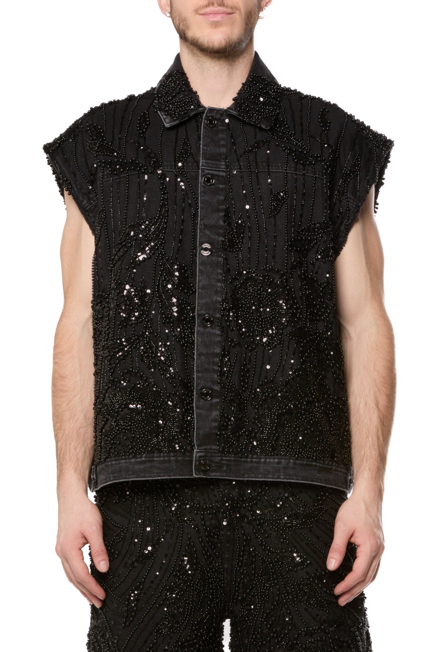 Mesh Embellished Vest
