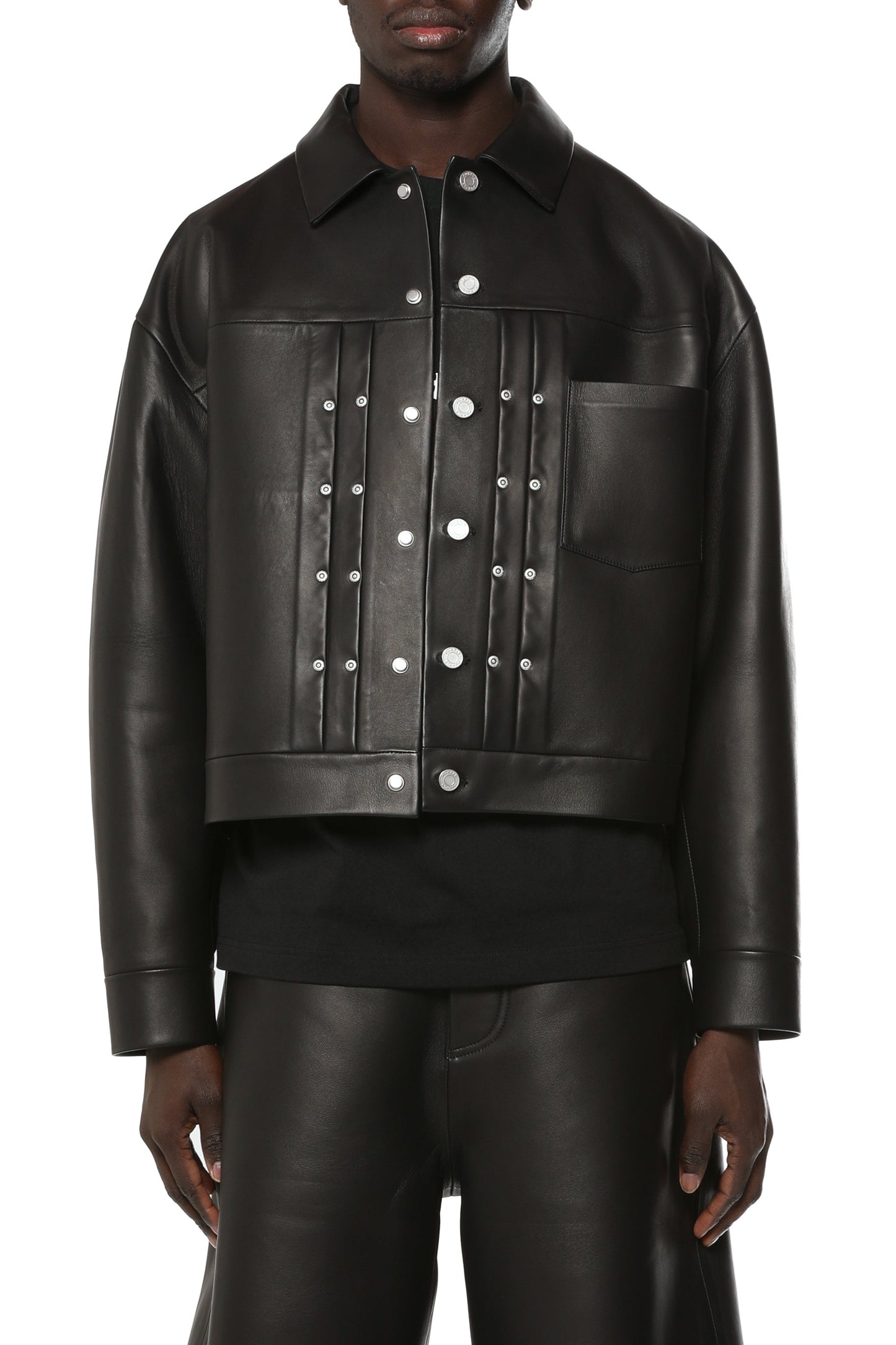 Leather Bonded Trucker Jacket