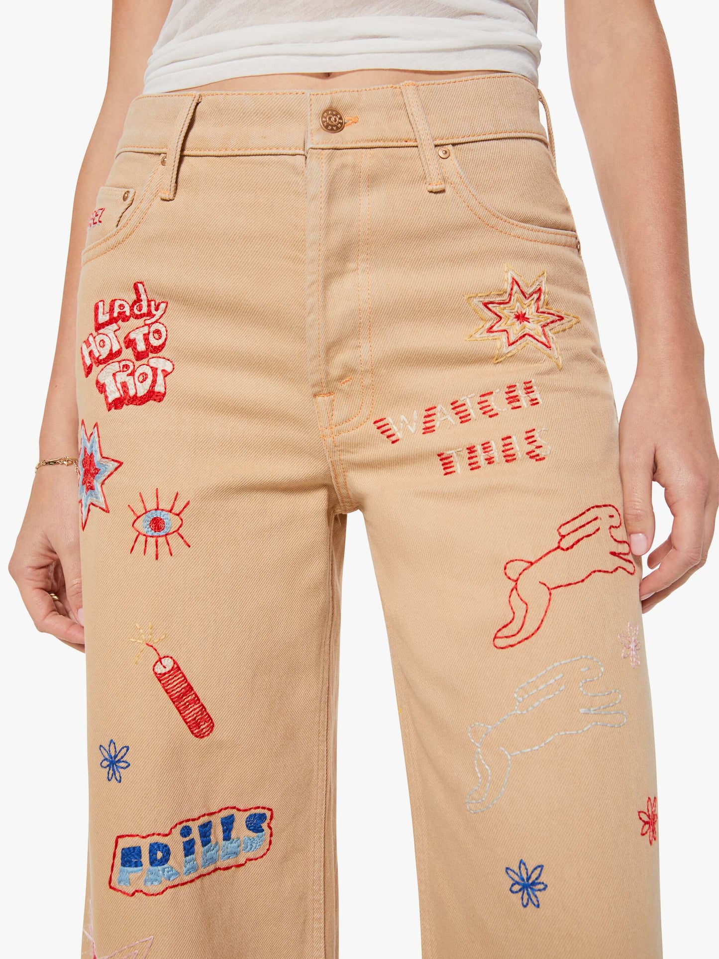 SNACKS! The Mid Rise Double Dip Nerdy - Khaki