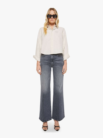 The Cropped Bestie - Cream And Black Stripe