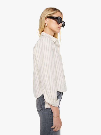 The Cropped Bestie - Cream And Black Stripe
