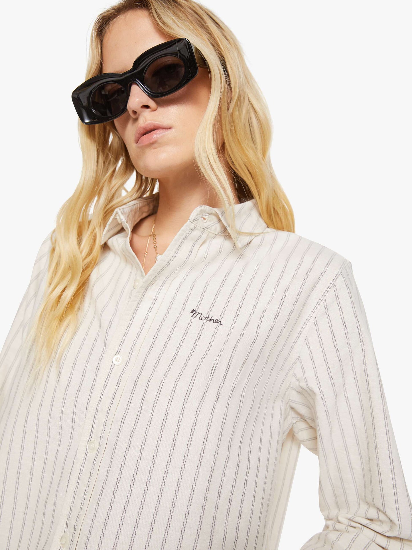 The Cropped Bestie - Cream And Black Stripe