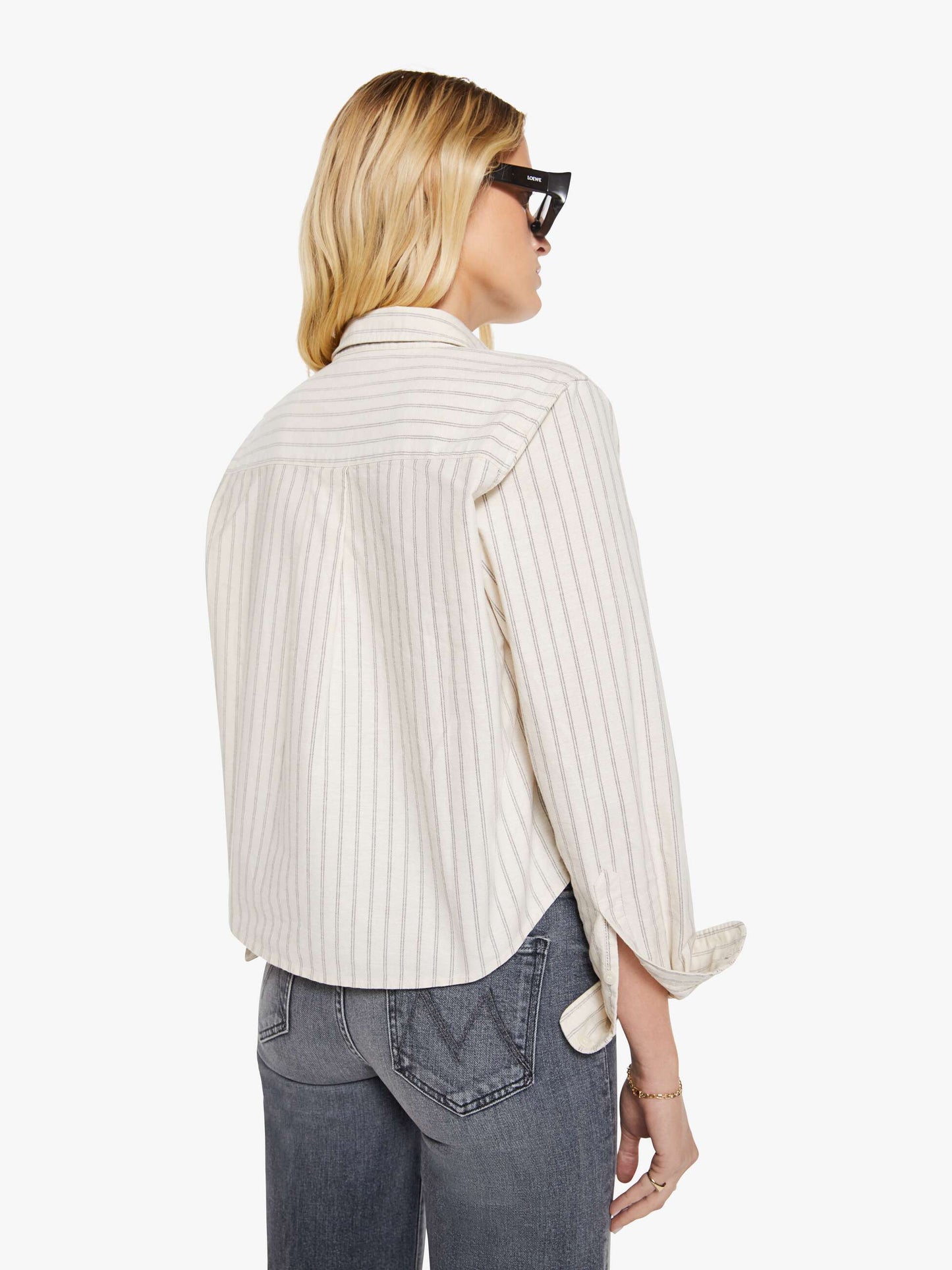 The Cropped Bestie - Cream And Black Stripe