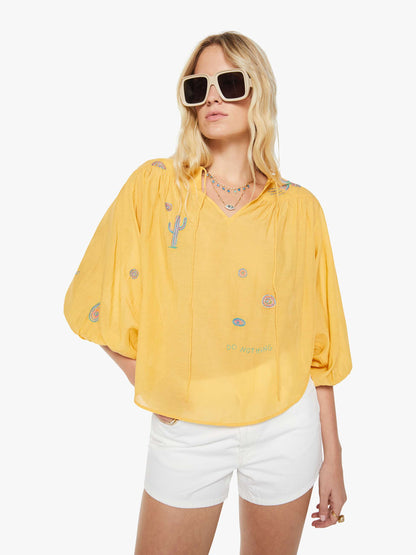 The Breeze Yoke Top - Golden Apricot