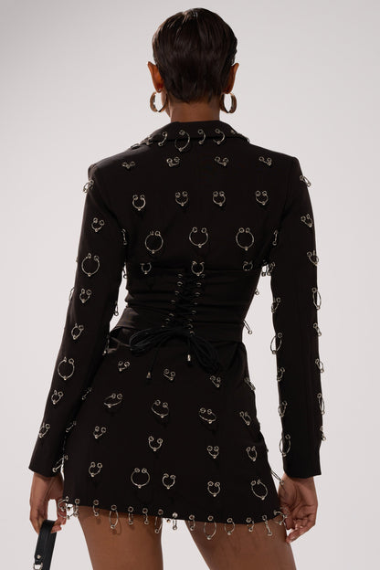 ALL OVER PIERCING BLAZER DRESS