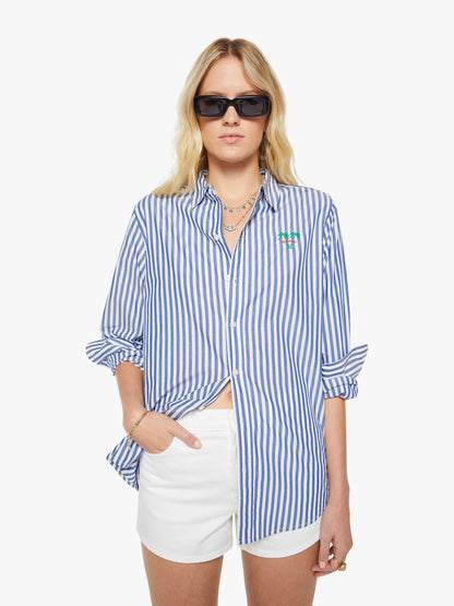 The Bestie - White And Blue Stripe