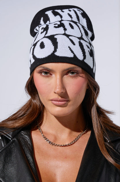 ALL WE NEED IS MONEY BLACK BEANIE