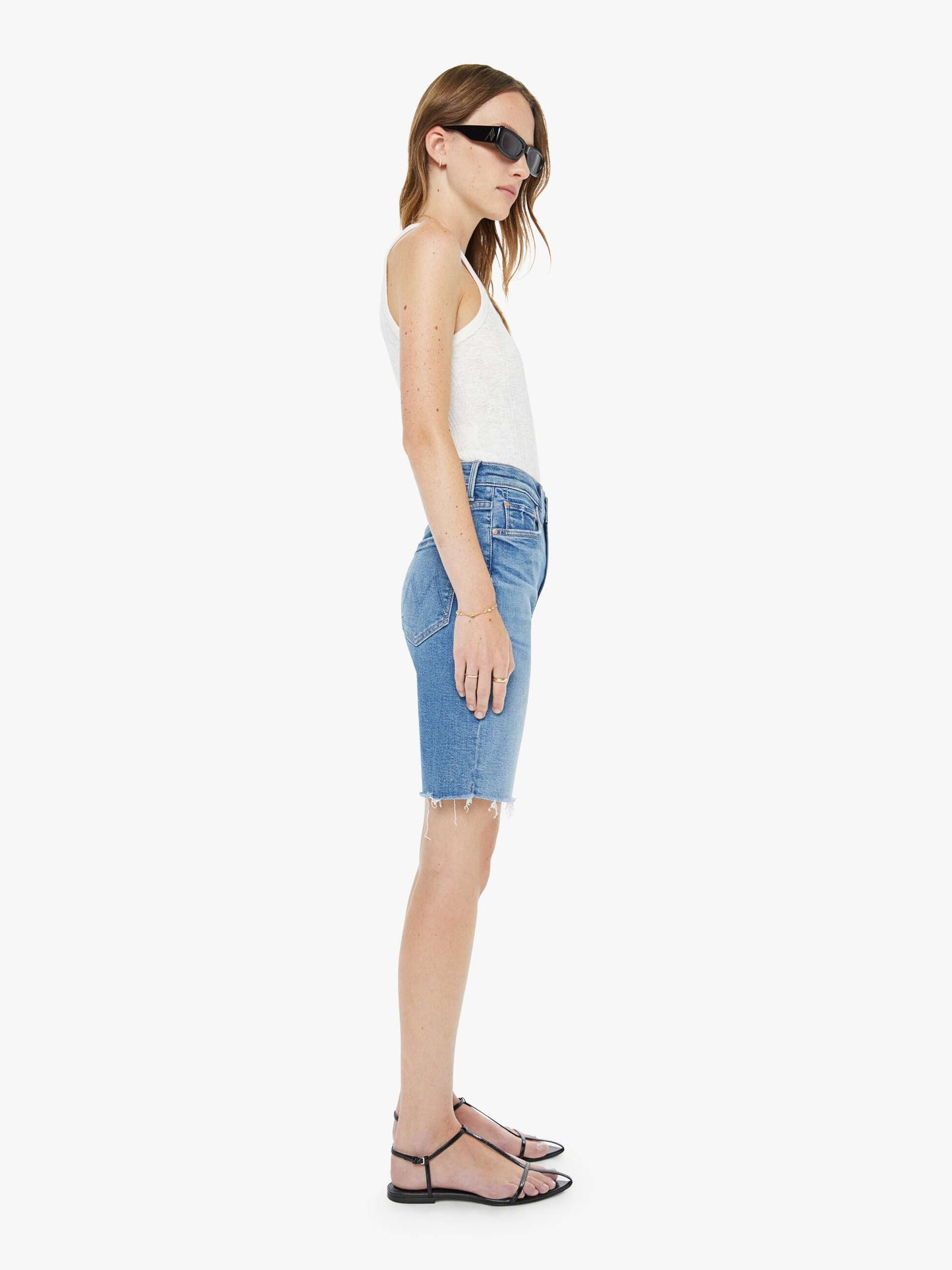 High Waisted Rider Bermuda Short Fray - Float My Boat