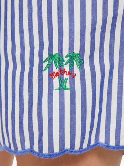 The Drawn Freeballer Short - White And Blue Stripe