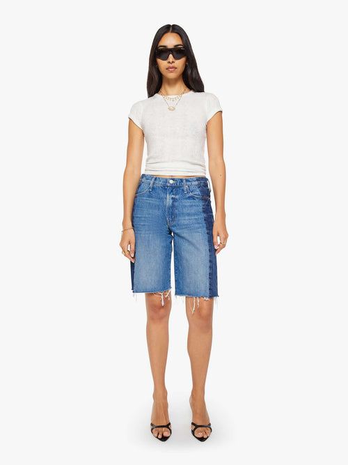 The Mid Rise Maven Bermuda Fray - Double Stacked