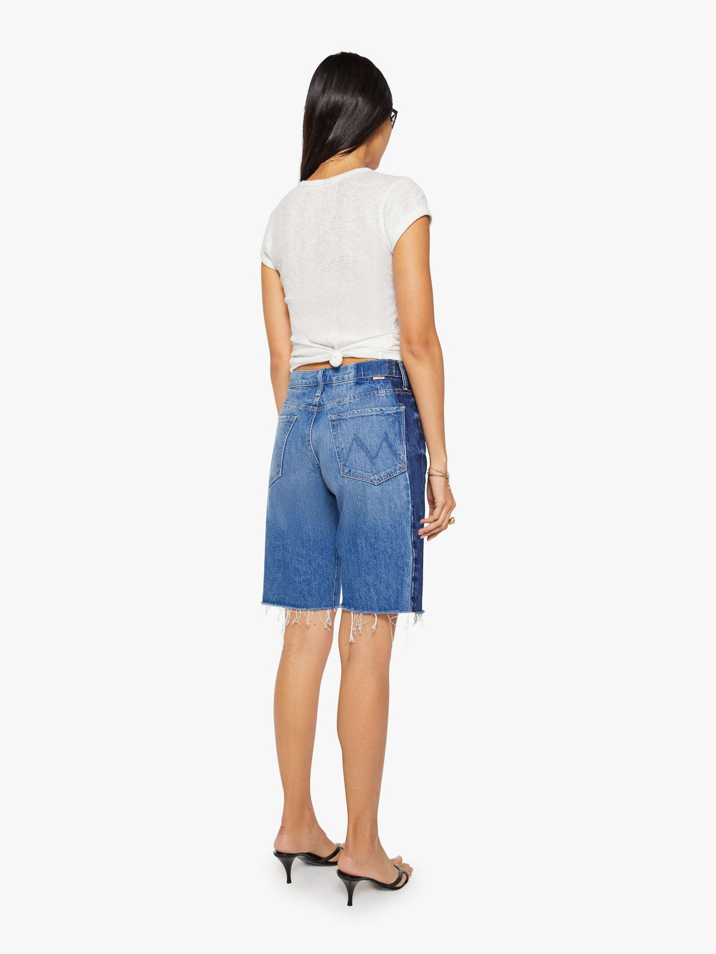 The Mid Rise Maven Bermuda Fray - Double Stacked