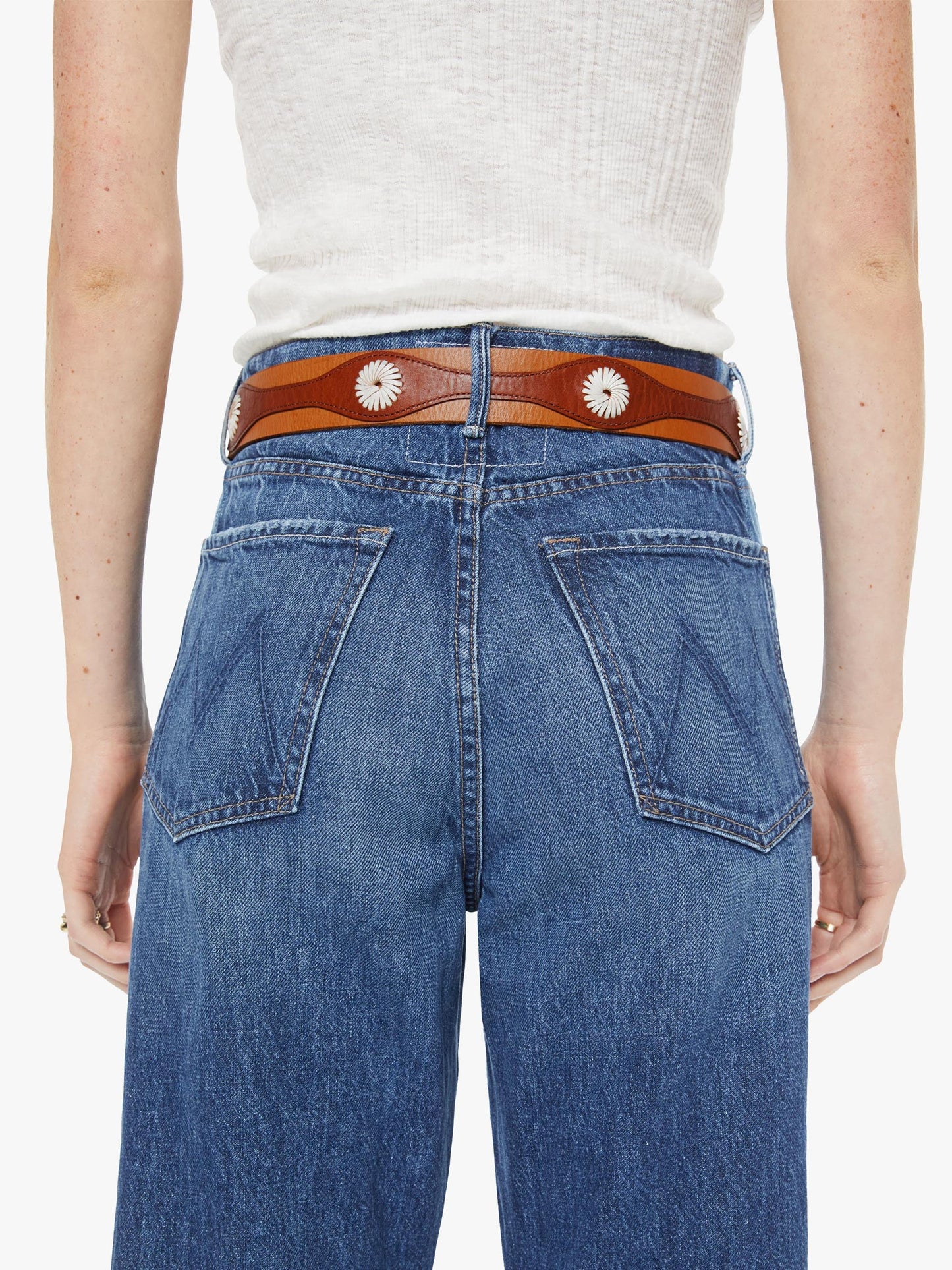The 2 Tone Leather Belt - Natural And Cognac