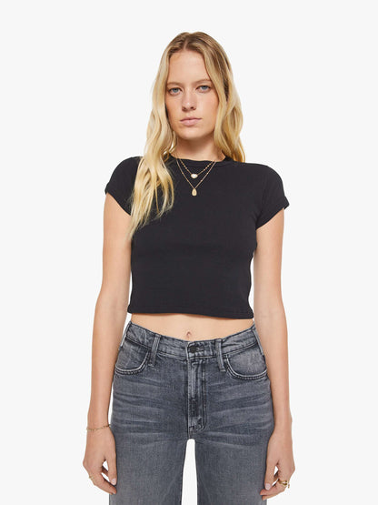 The Itty Bitty Ringer Crop - Black
