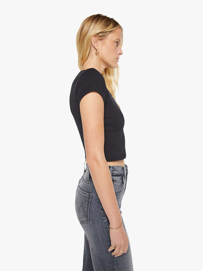 The Itty Bitty Ringer Crop - Black