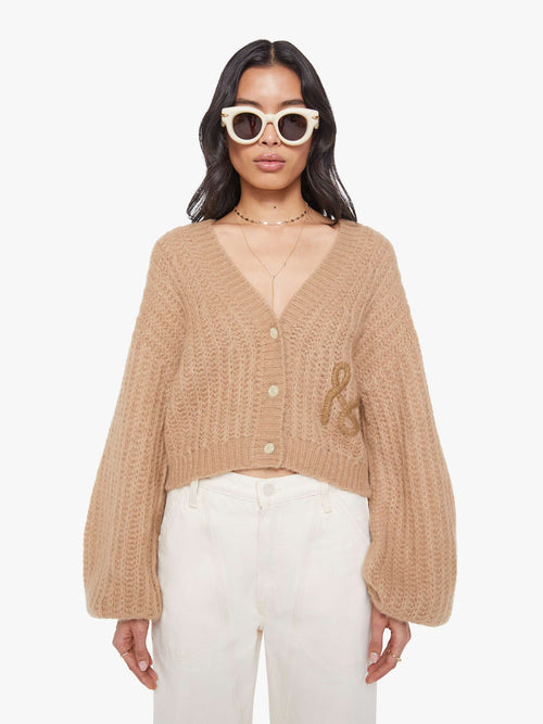 The Puffy Sleeve Varsity Cardigan - Cotton Candy