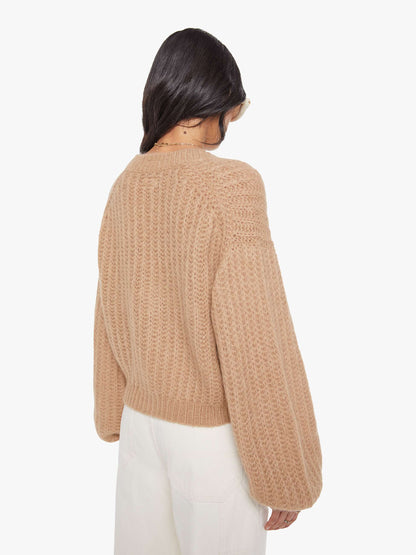 The Puffy Sleeve Varsity Cardigan - Cotton Candy