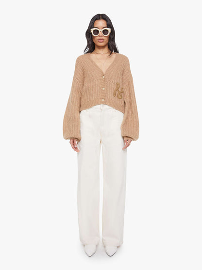 The Puffy Sleeve Varsity Cardigan - Cotton Candy